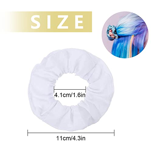 PhoenixDN 10 Pcs Scrunchies De Cuerdas Para El Pelo, Coleteros Blancos, gomas para el pelo Scrunchies de algodón, para Teñido anudado bricolaje, mujeres niñas accesorios para el cabello