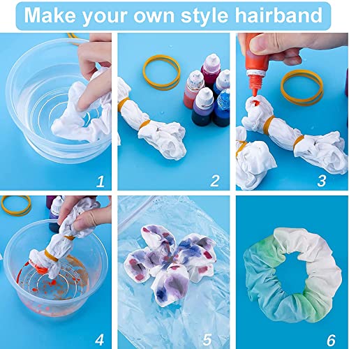 PhoenixDN 10 Pcs Scrunchies De Cuerdas Para El Pelo, Coleteros Blancos, gomas para el pelo Scrunchies de algodón, para Teñido anudado bricolaje, mujeres niñas accesorios para el cabello