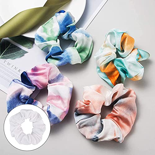 PhoenixDN 10 Pcs Scrunchies De Cuerdas Para El Pelo, Coleteros Blancos, gomas para el pelo Scrunchies de algodón, para Teñido anudado bricolaje, mujeres niñas accesorios para el cabello