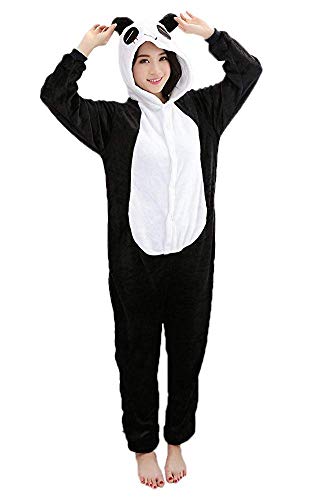 Pijama completo de animales unisex para adultos, disfraz de carnaval, Halloween, pijamas Cosplay para mujer y hombre, Panda, M