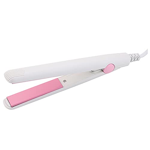 Plancha de pelo 2 en 1, mini plancha de pelo inteligente de temperatura constante de cerámica de turmalina, rizador de pelo para el hogar o salón (white)