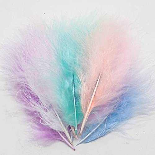 Pluma de pavo Natural de colores de 10-15cm, penacho esponjoso, vestido de boda, fiesta, decoraciones artesanales, accesorios, 50 piezas, azul lago