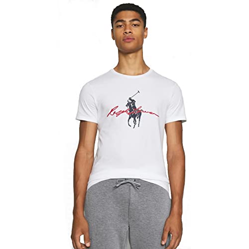 Polo Ralph Lauren Camiseta Stretch Cotton con Big Pony (L, White)