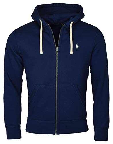 Polo Ralph Lauren Classic Sudadera con capucha de forro polar, tamaño mediano, azul marino (pony)