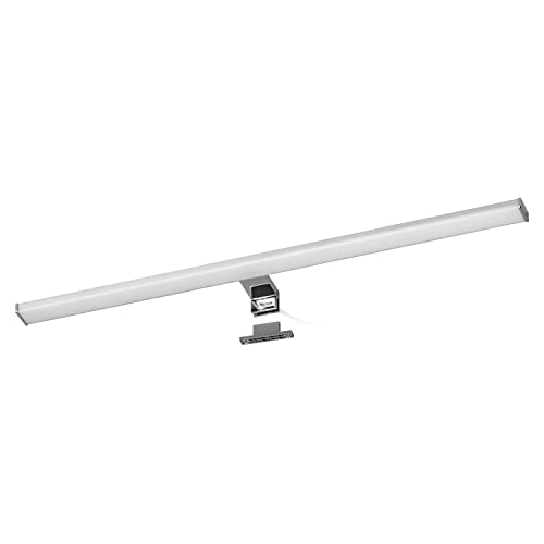 POPP- Lámpara Aplique de Espejo Baño LED 78CM 220V 8W 12W 15W Prueba de Agua IP44 Aluminio Cromado y PC Luz blanca Neutra 4000K Fría 6000K (15W 1200Lm, 6000K)