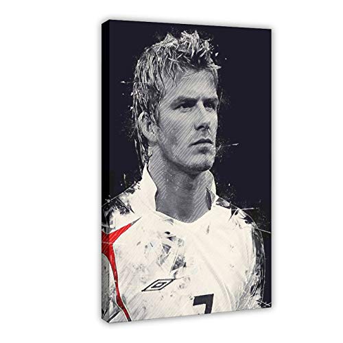 Póster de futbolista David Beckham negro con 5 carteles de lona para decoración de la sala de estar, dormitorio, marco de 40 x 60 cm