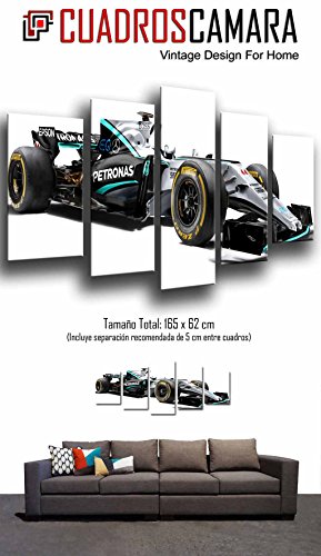 Poster Fotográfico Coche Mercedes Formula 1, Hamilton, Bottas 2017 Tamaño total: 165 x 62 cm XXL