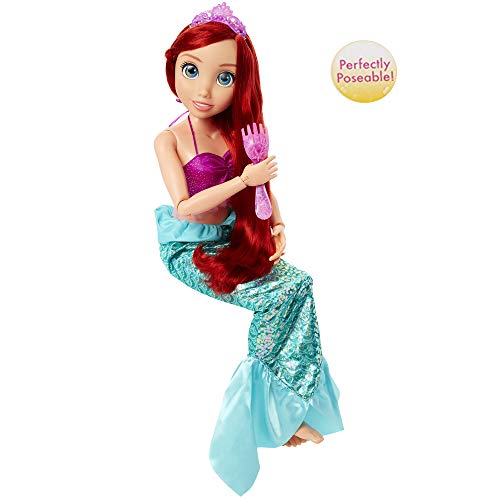 Princesas Disney, Muñeca Ariel, tu Amiga de Juego, tamaño Especial (80 cm) articulada y con Accesorios