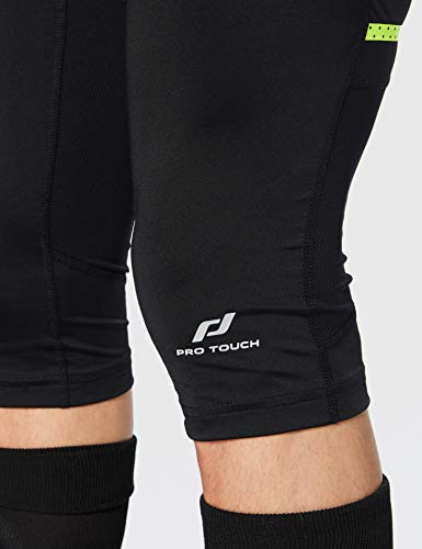 Pro Touch Castel 3/4 Tights Mallas para Hombre, Negro, Negro y Amarillo, Small