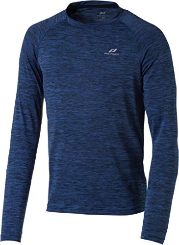 Pro Touch Rylungo II - Camiseta Larga para Hombre, Hombre, Camisa de Manga Larga, 257970, Melange/Blue Royal, Small