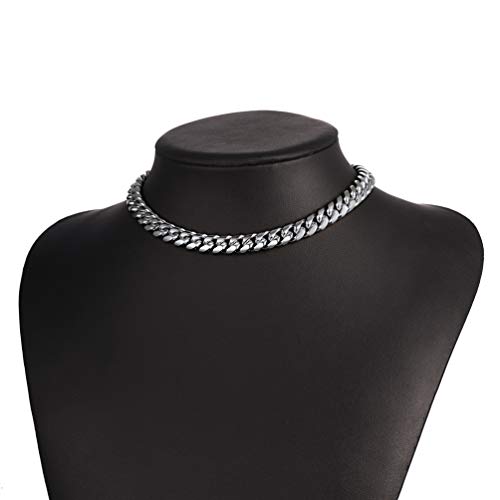 PROSTEEL Joyas Hombre Cadena de Acero Inoxidable Collar Hombre Cadena de Cubana Brillo Regalo para Hombre Regalo de año Nuevo