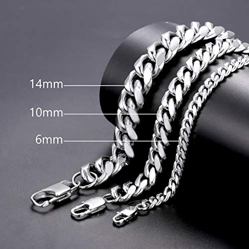 PROSTEEL Joyas Hombre Cadena de Acero Inoxidable Collar Hombre Cadena de Cubana Brillo Regalo para Hombre Regalo de año Nuevo