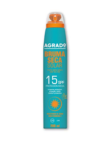 Protector Solar 15 SPF Protección UVA UVB Resistente al agua Invisible Bruma Seca Solar Spray 360º Agrado