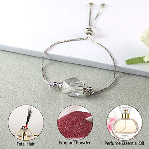 Pulseras de la amistad, pulseras para parejas de cristal, colgante de botella de perfume, pulsera para mujeres, aromaterapia, miedo, difusor de aceite esencial, joya ajustable