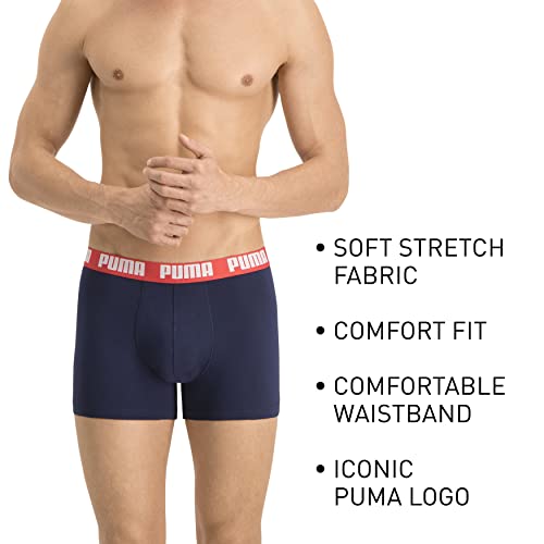 PUMA Basic Men's Boxers (5 Unidades) Calzoncillos Tipo bóxer, Color Azul y Gris, L (Pack de 5) para Hombre