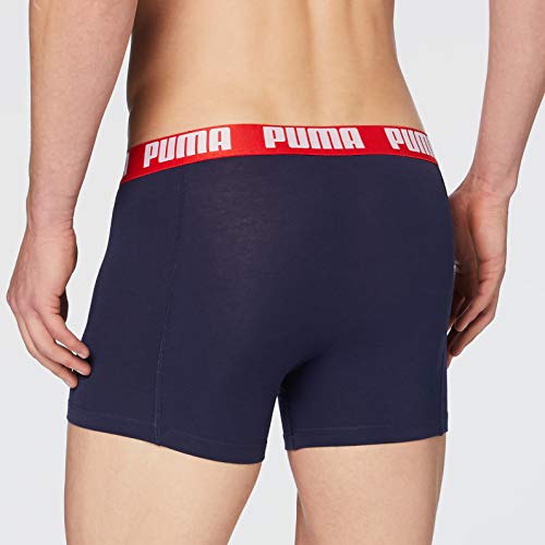 PUMA Basic Men's Boxers (5 Unidades) Calzoncillos Tipo bóxer, Color Azul y Gris, L (Pack de 5) para Hombre