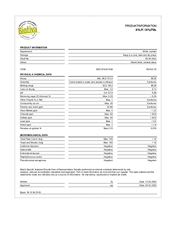 Puraveda Xylitol 1 kg - alternativa de azúcar - Finlandia - 1:1 como azúcar - 40% menos calorías que el azúcar - adecuado para diabéticos - sin maíz