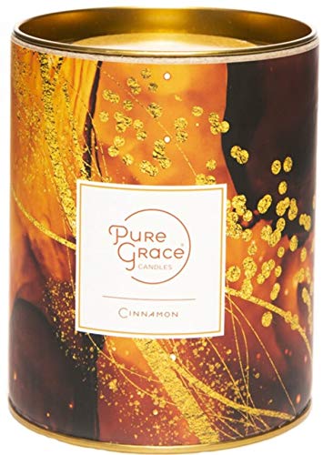 Pure Grace Vela perfumada de soja natural para la casa, duración de combustión 40 horas, tarro de cristal, regalo para la casa, 210 g (Cinnamon)