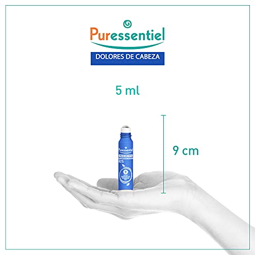 Puressentiel - Bienestar Cotidiano - Roller Anti-Dolor de Cabeza con 9 Aceites Esenciales - Eficacia probada en la reducción del dolor - 5 ml