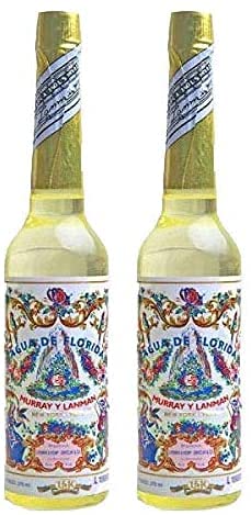 Qaromas Pack de dos (2) Botellas de Agua de Florida original Peru amarilla 270 ml, regalo Palo Santo