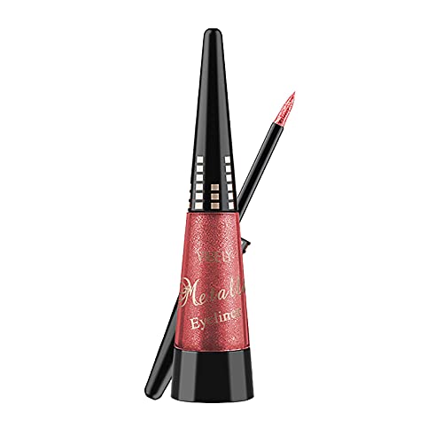 QAZXC Eyeliner líquido con purpurina, 6 colores, resistente al agua, duradero, colorido, 10 ml (rojo, talla única)