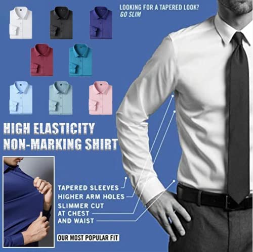 QHK Stretch Non-Iron Anti-Wrinkle Shirt (44,Pink)