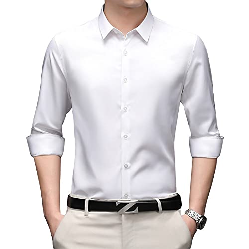 QHK Stretch Non-Iron Anti-Wrinkle Shirt (44,White)