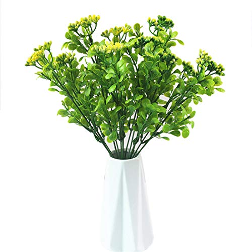 Qingriver - 10 plantas artificiales Aglaia Odorata para decoración del hogar, jardín, boda, color amarillo