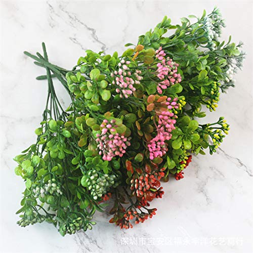 Qingriver - 10 plantas artificiales Aglaia Odorata para decoración del hogar, jardín, boda, color amarillo