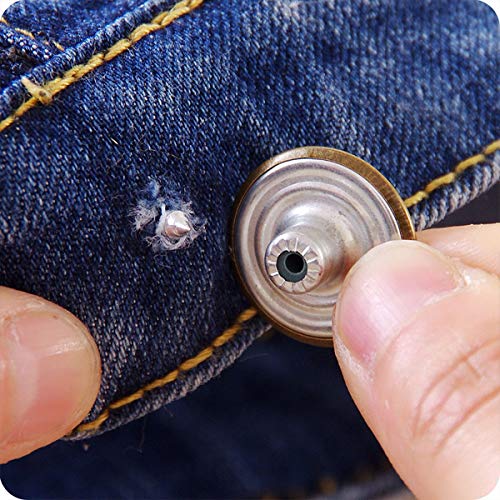 Qixuer 100 Piezas Botones para Vaqueros,Juego de Botones para Pantalones Botones Jeans de Metal Botones de Jeans para Reparaciones de Ropa Chaquetas Correas y Costuras 20mm (Bronce)