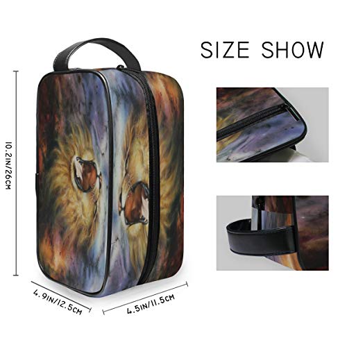 QMIN - Neceser portátil de Nebulosa Abstracta con diseño de león rubiante, Bolsa de Viaje multifunción, Bolsa de Maquillaje, Bolsa de Almacenamiento para niños, niñas, Mujeres, Hombres