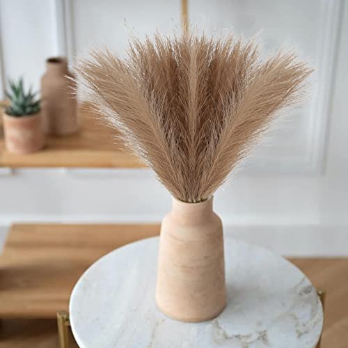 RADCANE 6PCS Pampas Grass Hierba de Pampas Artificiales Plantas Artificiales Decorativas Ramo de Flores Secas Hierba Artificial Plumas Decoracion para Hogar Balcón Bodas Jarrones