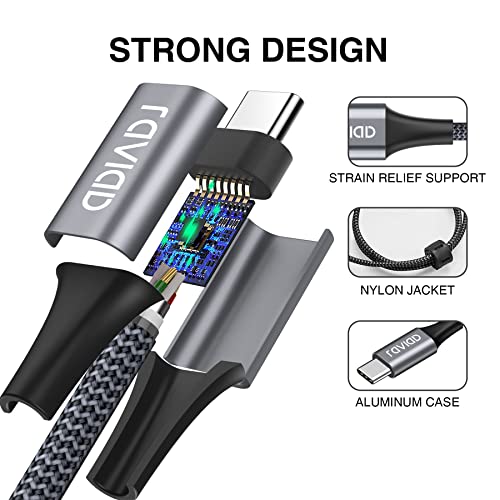 RAVIAD Cable USB Tipo C, [4Pack 0.5M 1M 2M 3M] Cargador Tipo C Nylon Carga Rápida y Sincronización Cable USB C para Galaxy A02s/A03s/S10/S9/M12, Huawei, Redmi 9A/10, Realme 8, OnePlus 8T, Poco X3 Pro