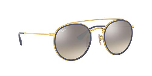 Ray-Ban 0RB3647N, Gafas de Sol Unisex Adulto, Dorado (Silver Gradient Flash), 51