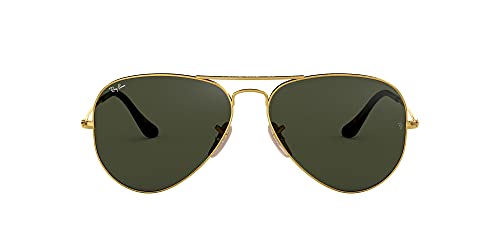 Ray-Ban Aviator Large Metal, Gafas de sol para Hombre, Dorado (Green Classic), 62