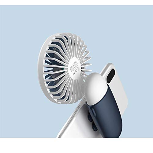 Rayber Mini ventilador USB azul oscuro, abs USB ventilador, con ventosas, pequeño, ajuste de ángulo de 180°, para el hogar, deportes, viajes, actividades al aire libre, escritorio, dormitorio, etc.