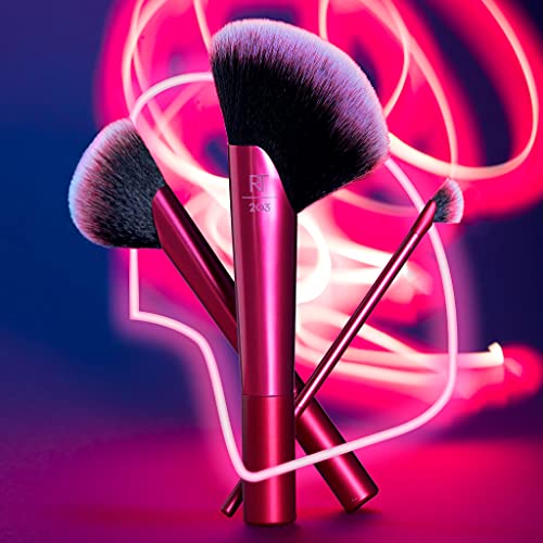 Real Techniques Rebel Edge Trio - Kit Completo de Brochas Angulares 120 g, Rosa