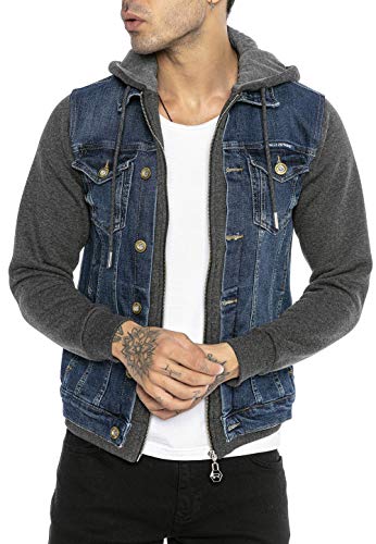 Redbridge Chaqueta Vaquera para Hombre Suéter con capucha de Entretiempo Azul oscuro/Gris oscuro XL