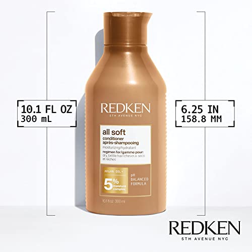 Redken | Champú y Acondicionador Hidratante con Aceite de Argán para Cabello Seco y Frágil, All Soft, Formato 500 ml