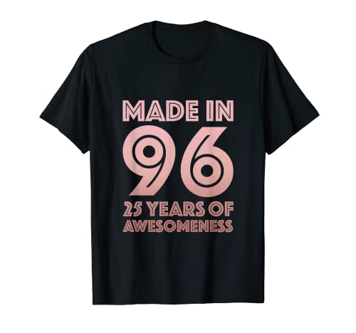 Regalos de 25 cumpleaños Hombre Mujer 25 años Hijo Hija 1996 Camiseta