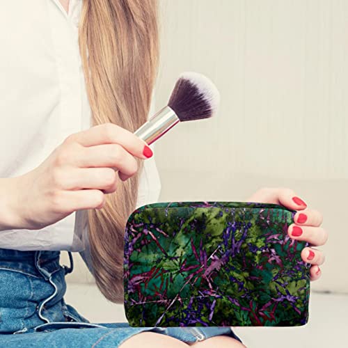 Regalos para Hombres Mujeres Bolsa de Maquillaje Bolsa de Aseo Pequeña Bolsa de cosmética - Psyche Tie-Dye Bamboo Green Plant