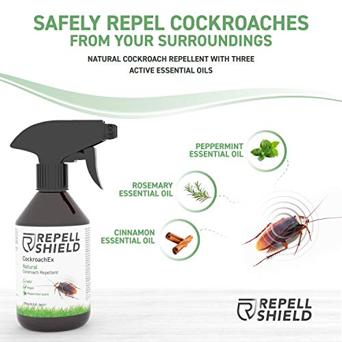 RepellShield Spray Repelente Cucarachas con Aceite Escencial de Menta - Spray Anti Cucarachas, Protección Anticucarachas Natural y Duradera - Alternativa Ideal a Mata Cucarachas Profesional, 250 ml