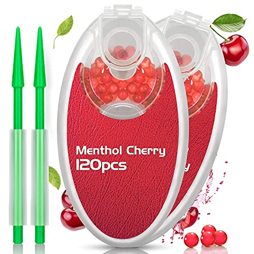 Rhinestein Cápsulas de aroma de cereza, 240 bolas de mentol para cigarrillos con varilla de filtro, explosión aromática, perlas de bola, cápsula Flavor Ball con filtro de clic (Cherry, 240)