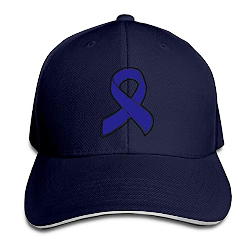 Ribbon Colon Cancer Gorra de béisbol Ajustable Sandwich Cap Denim Dad Hat Trucker Hat Hip Hop Cowboy Hat para Hombres Mujeres