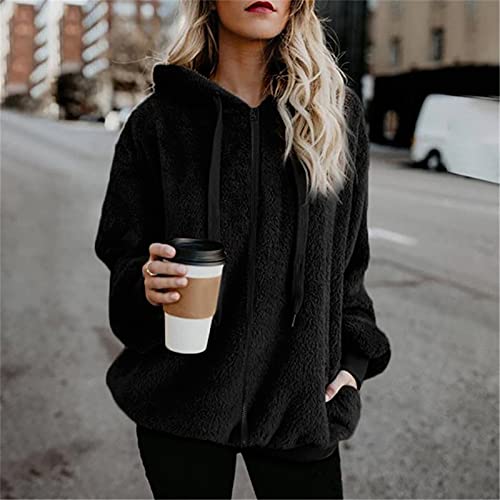 riou Sudaderas Mujercon Capucha Baratas Otoño Invierno Chaqueta Jersey Felpa Hoodie Suelto Color Sólido Suéter Suave y Confortable Pullover Manga Larga Abrigo Cálido Talla Grande 2021