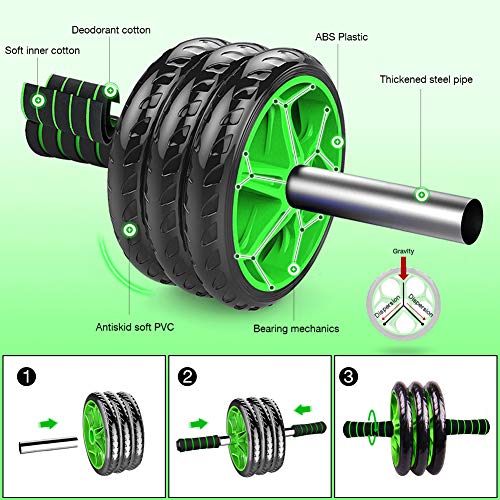 Rodillos para Abdominales 6en1 con Soporte para Hacer Flexiones, Tiras de Resistencia para , Cuerda para Saltar, Entrenamiento de Abdominales