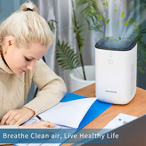 ROVACS Purificador de Aire con Filtro HEPA H13 Verdadero,Air Purifier de Escritorio,Cubre 4-8㎡,CADR: 68M³/H,purifica el 99.97% de partículas alérgicas,Humo,caspa de Mascotas (RV60-S)…