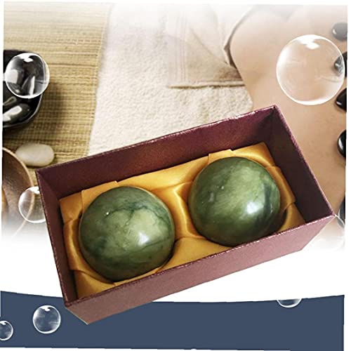 Rrunzfon Bola de Masaje Masaje de la Mano esferas Chinas Jade elimine Las tensiones de Ejercicio Rodillo de Mano 2PCS Salud Maquillaje Herramientas de Masaje