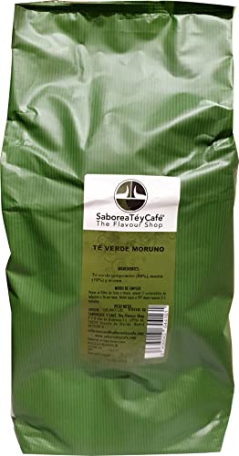 SABOREATE Y CAFE THE FLAVOUR SHOP Té Verde Moruno Le Touareg Gunpowder en Hoja Hebra a Granel Infusión Natural 1 kg