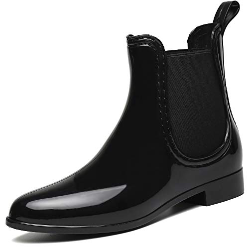 SAGUARO® Mujer Botas de Lluvia Festival Botas de Agua Muy Ligera Negro 39